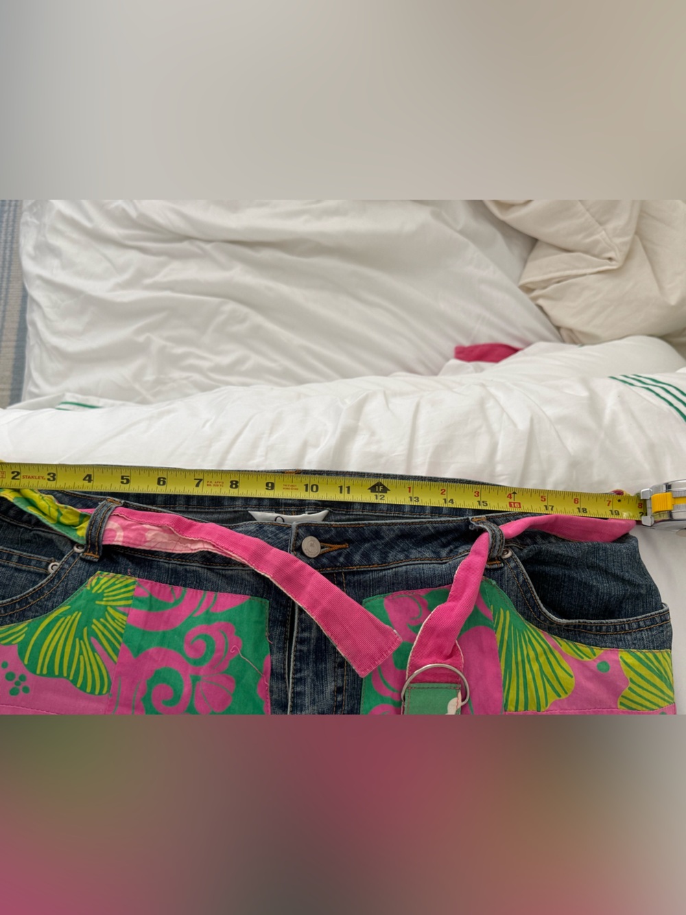 Holy grail super rare limited edition patchwork blue jeans Lilly Pulitzer sz 16 - Picture 6 of 9